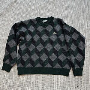 Lacoste women Green and Gray Argyle Sweater